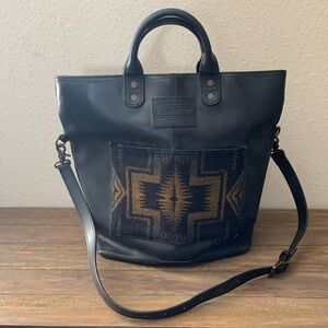 Pendleton Black and Tan Geometric Tote
